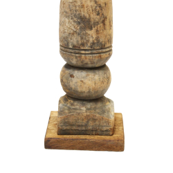 Świecznik drewniany w starym stylu 35cm